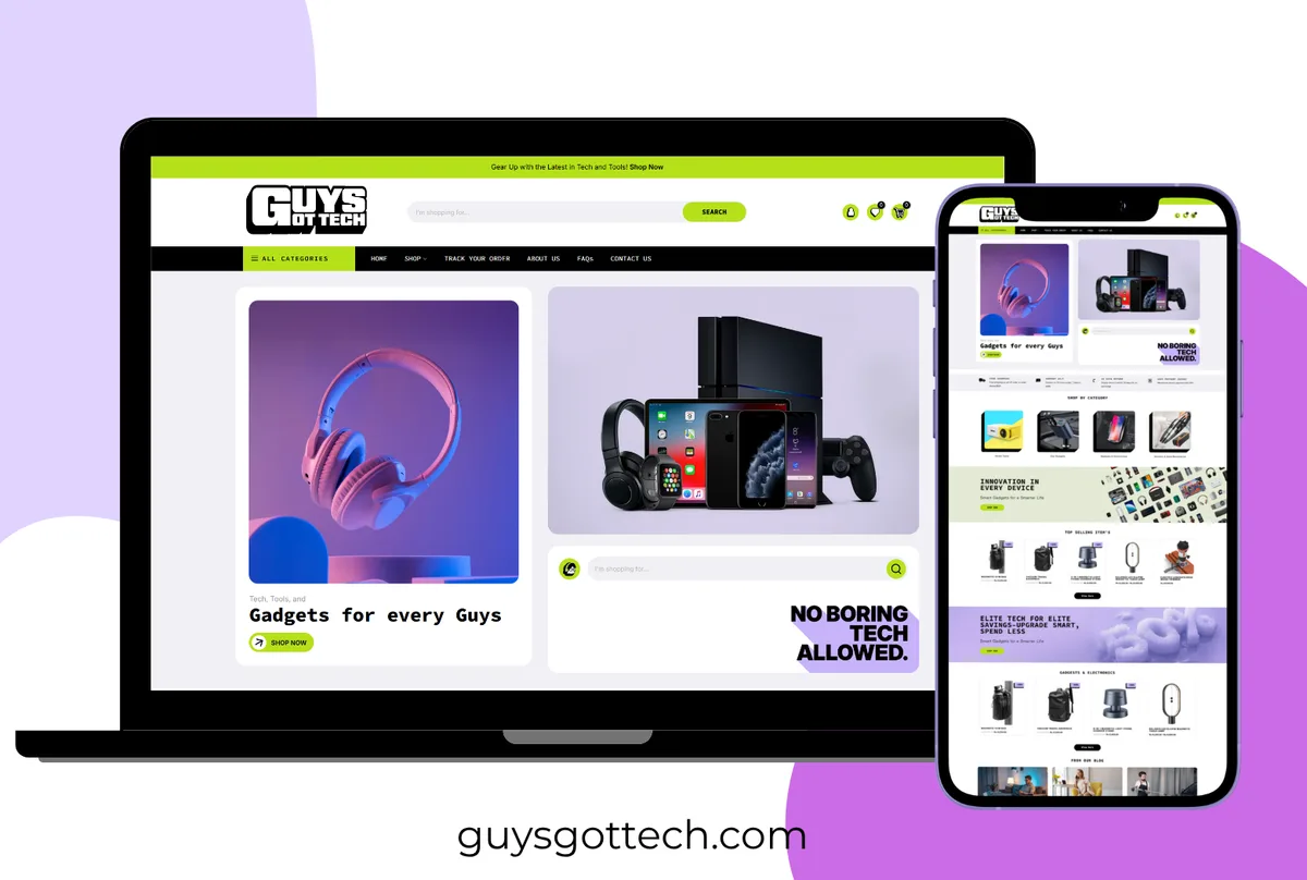 Guys Got Tech website shown on desktop and mobile